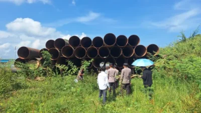 Kawal Proses Hukum, Polres Kukar Pastikan Sita Eksekusi di Proyek Jembatan Sebulu Berjalan Kondusif