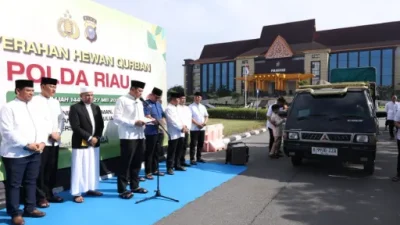 Polda Riau Sembelih 195 Hewan Kurban, Daging Disalurkan Hingga Pelosok Desa