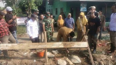Kasiter Korem 051/Wijayakarta Pimpin Peletakan Batu Pertama Jembatan Merah Putih di Sukamantri Tambelang