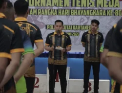 Pererat Silaturahmi Dan Kekompakkan, Polres Kukar Gelar Pembukaan Tenis Meja Untuk Meriahkan Hari Bhayangkara Ke-80