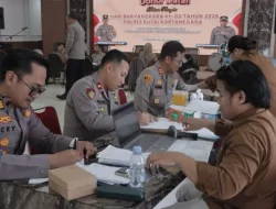 Sebagai Wujud Nyata Kepedulian Terhadap Masyarakat, Polres Kukar Gelar Bakti Kesehatan Donor Darah Dalam Rangka Hari Bhayangkara Ke-80