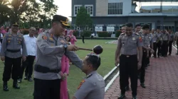 Kapolres Pimpin Upacara Korp Raport TMT 1 Juli, 66 Personel Polres Kukar Terima Kenaikan Pangkat