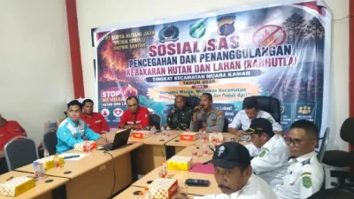 Cegah Kebakaram Hutan dan Lahan, Polsek Muara Kaman Gencarkan Sosialisasi Karhutla
