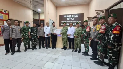 Sebagai Wujud Apresiasi, Unsur Muspika Samboja Berikan Ucapan Selamat Hari Bhayangkara Ke-80 di Mapolsek Samboja