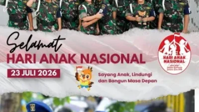 Hari Anak Nasional 2026, Keluarga Besar Denpom XIV/4 Makassar Ajak Masyarakat Lindungi dan Bangun Masa Depan Anak Bangsa