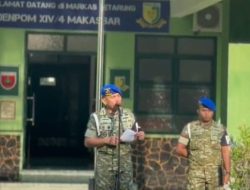 Denpom XIV/4 Makassar Sambut Perwira Baru Lewat Korp Raport, Dandenpom Tekankan Loyalitas dan Jiwa Korsa