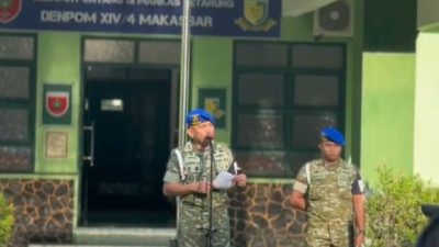Denpom XIV/4 Makassar Sambut Perwira Baru Lewat Korp Raport, Dandenpom Tekankan Loyalitas dan Jiwa Korsa
