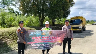 Sambangi Perusahaan, Bhabinkamtibmas Polsek Tenggarong Seberang Gencarkan Sosialisasi Stop Karhutla