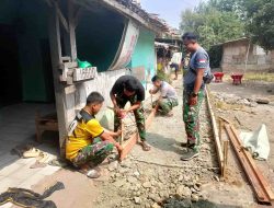Prioritaskan Desa Wibawamulya, Hari Ke 5 Satgas TMMD Ke-129 dan Warga Kebut Pembangunan Jalan Lingkungan