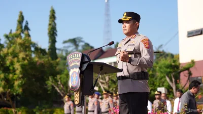 Kapolres Kukar Pimpin Pelaksanaan Korp Raport Kenaikan Pangkat Pengabdian Personel Polres Kukar