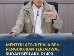 Menteri ATR/Kepala BPN: Pengukuran Terjadwal Sudah Berlaku di 400 Kantor Pertanahan