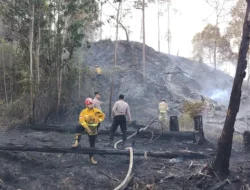 Respon Cepat Polsek Loa Janan Bersama Tim Gabungan Lakukan Pendinginan Karhutla Di Kawasan Hutan Lindung Bukit Soeharto