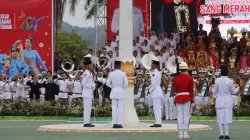 Kapolres Kukar Hadiri Upacara Penurunan Sang Merah Putih HUT Ke-81 Kemerdekaan RI