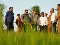 Kapolres Kukar Dampingi Bupati Monitoring Dampak Kekeringan di Sentra Pangan Kertabuana