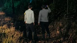 Polsek Muara Kaman Cek Titik Lahan Terbakar di Desa Lebaho Ulaq