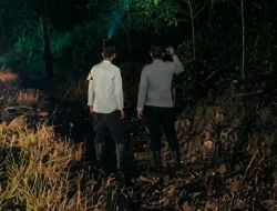 Polsek Muara Kaman Cek Titik Lahan Terbakar di Desa Lebaho Ulaq