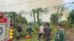Sinergi Polsek dan Koramil Muara Jawa Serta Tim Gabungan Kendalikan Kebakaran Lahan di Muara Kembang