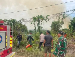 Sinergi Polsek dan Koramil Muara Jawa Serta Tim Gabungan Kendalikan Kebakaran Lahan di Muara Kembang