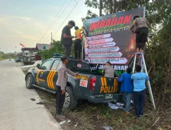 Polsek Muara Jawa Bersama TNI Gencarkan Sosialisasi dan Pemasangan Spanduk Cegah Karhutla
