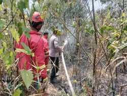 Kebakaran Lahan di Rt. 16 Desa Bukit Raya Ditangani Cepat, Polsek Tenggarong Seberang Kerahkan Tim Gabungan