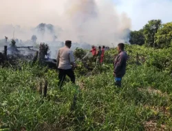Api Padam, Sinergi Tetap Menyala: Polsek Samboja Tangani Karhutla di Tanjung Harapan