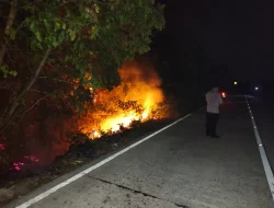 Lahan Gambut Terbakar di Kembang Janggut, Polisi dan Relawan Bergerak Cepat Cegah Api Meluas