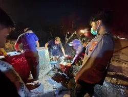 Malam-Malam Api Menyala di Kembang Janggut, Polisi dan Relawan Berjibaku Jinakkan Karhutla