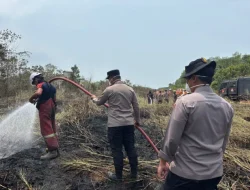 Karhutla di Tamapole Ditangani Cepat, Petugas Padamkan Api di Lahan Semak Seluas 2 Hektare